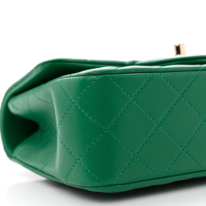 Chanel Lambskin Quilted Mini Top Handle Rectangular Flap Green 9 of 11
