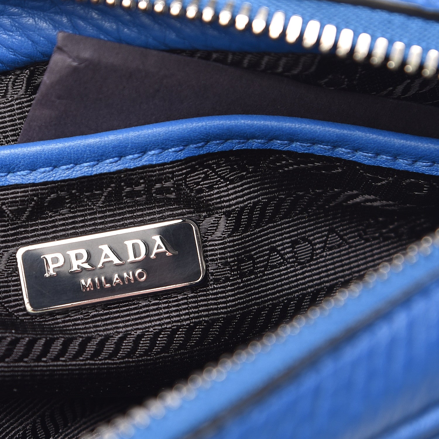 Prada Vitello Daino Camera Crossbody Azurro 6 of 10