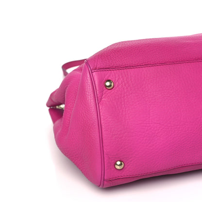 Gucci Pebbled Calfskin Large Bamboo Shopper Tote Bright Bougainvillea 8 of 10
