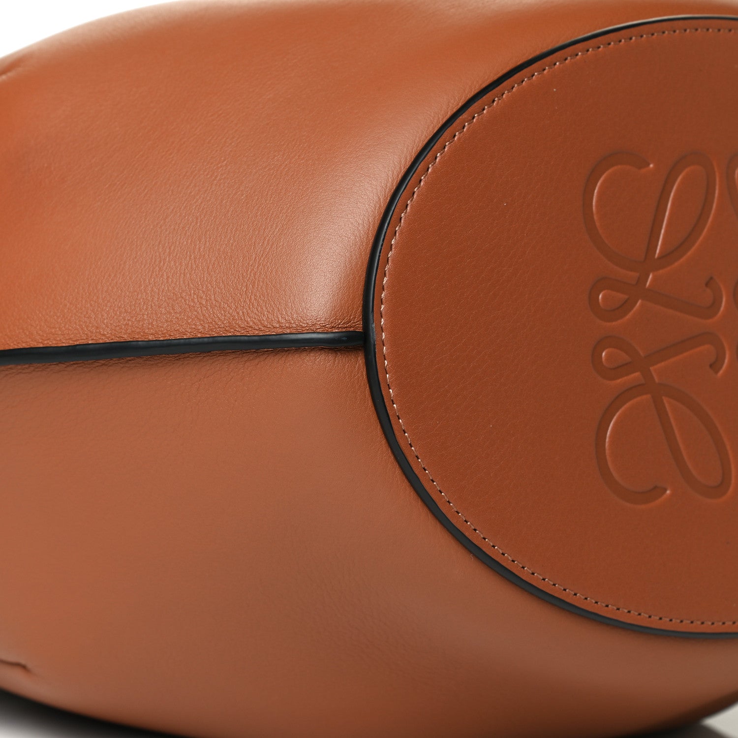 Loewe Calfskin Perforated Small Shell Tote Tan 7 of 8