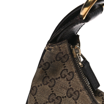 Gucci Monogram Medium Horsebit Chain Hobo Dark Brown 14 of 26
