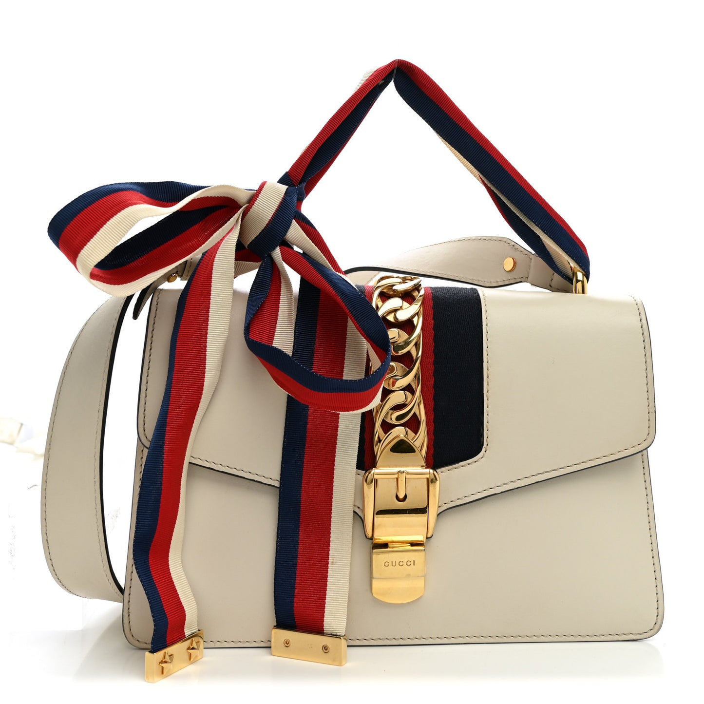 Calfskin Small Sylvie Shoulder Bag Off White