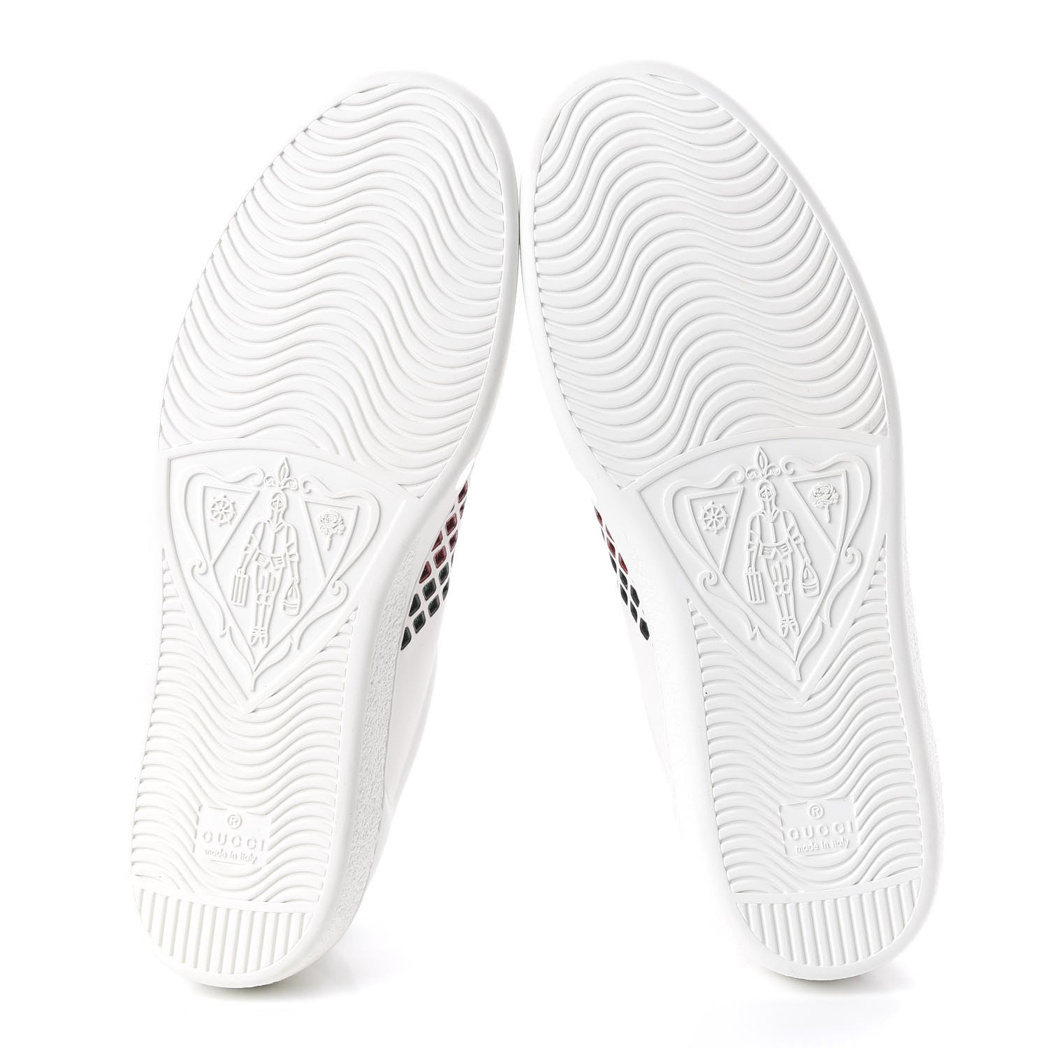 Gucci Calfskin Mens Ace Sneakers 9.5 White Green 5 of 10