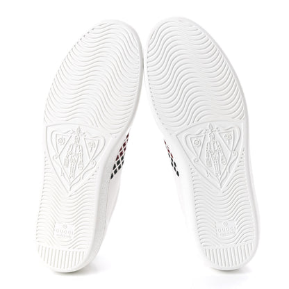 Gucci Calfskin Mens Ace Sneakers 9.5 White Green 5 of 10