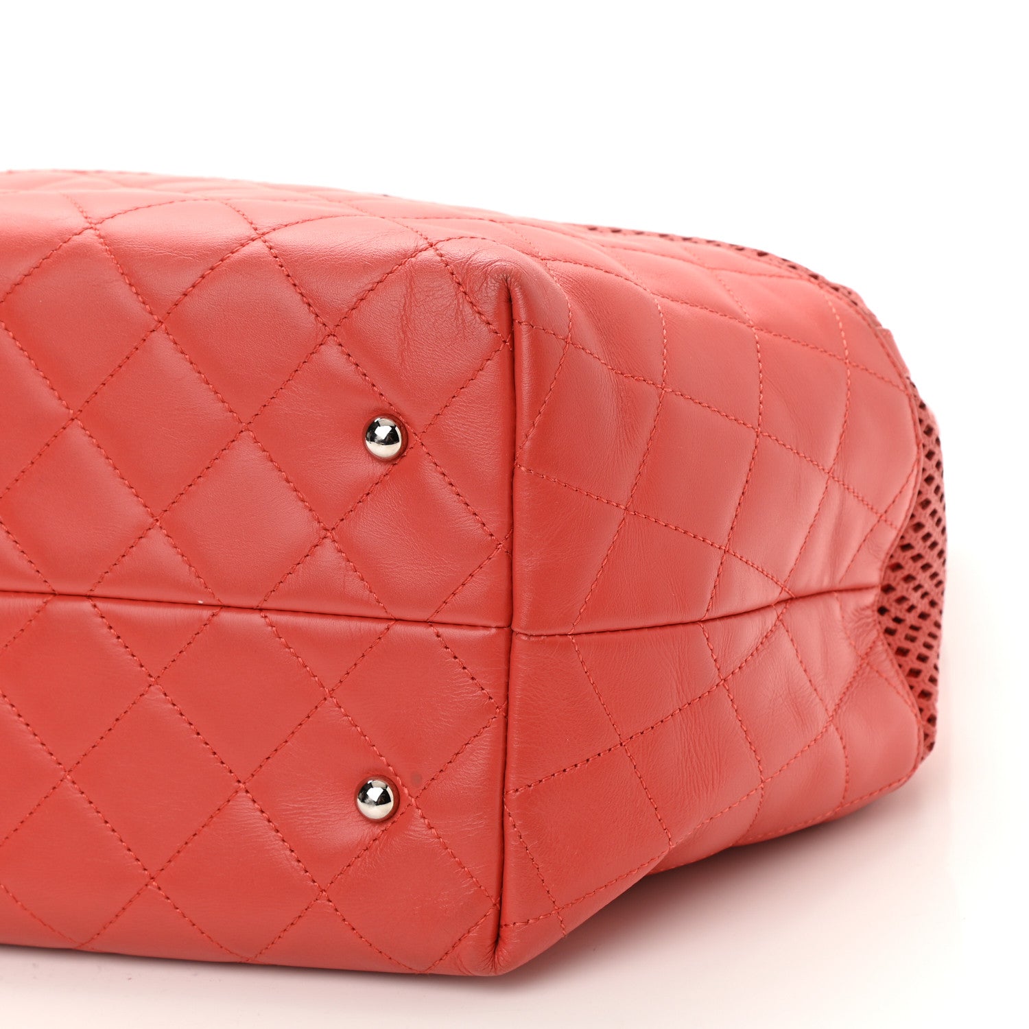 Chanel Calfskin Perforated Up In The Air North South Tote Red 10 of 10