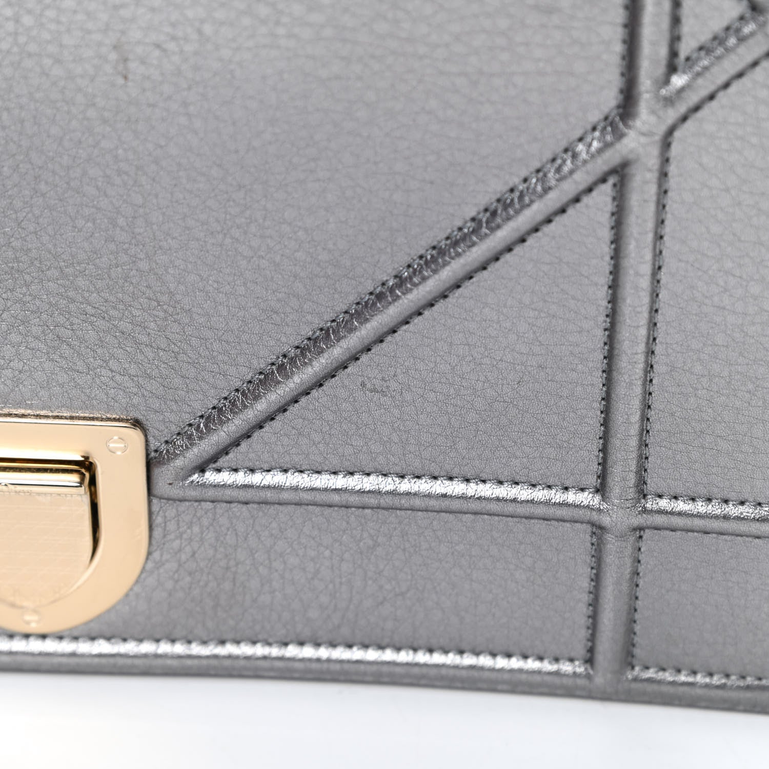 Christian Dior Metallic Grained Calfskin Medium Diorama Flap Bag Silver 13 of 17