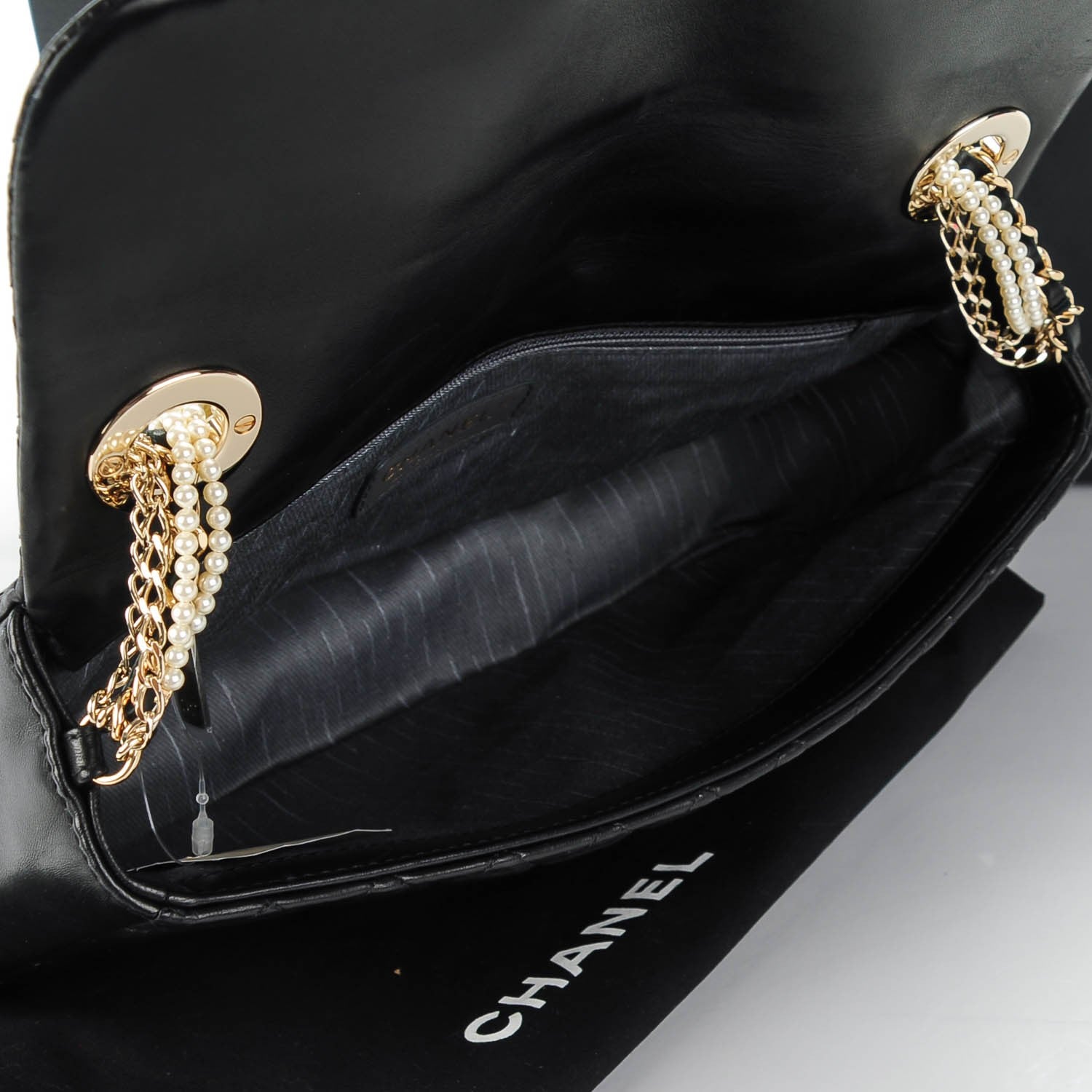 Chanel Lambskin Quilted Medium Westminster Pearl Flap Black 5 of 7