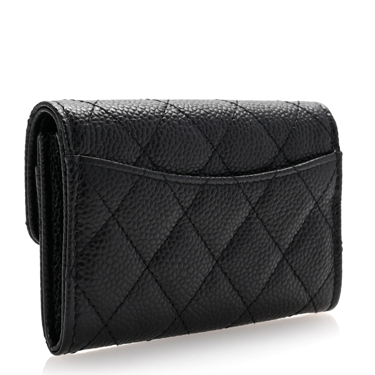 Chanel Caviar Quilted Flap Card Holder Wallet Black 3 of 9