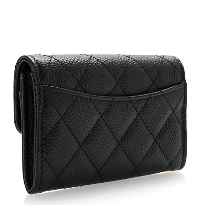 Chanel Caviar Quilted Flap Card Holder Wallet Black 3 of 9