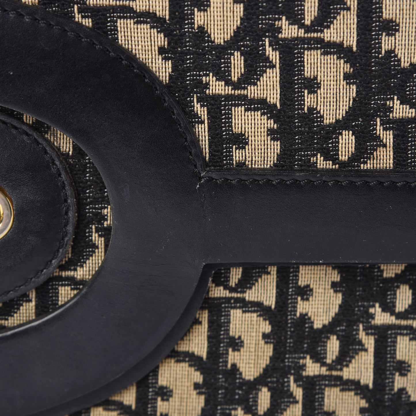 Monogram Fold Over Clutch Black