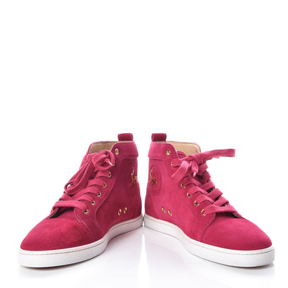 Christian Louboutin Suede Frangine Costa Flat Sneakers 37.5 Rosa 5 of 12