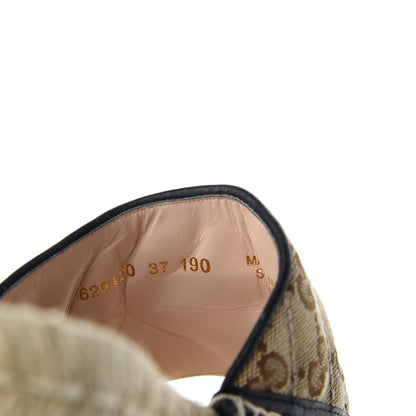 Gucci Monogram Matelasse GG Marmont Espadrille 20mm Slide Sandals 37 Beige Ebony Black 9 of 11