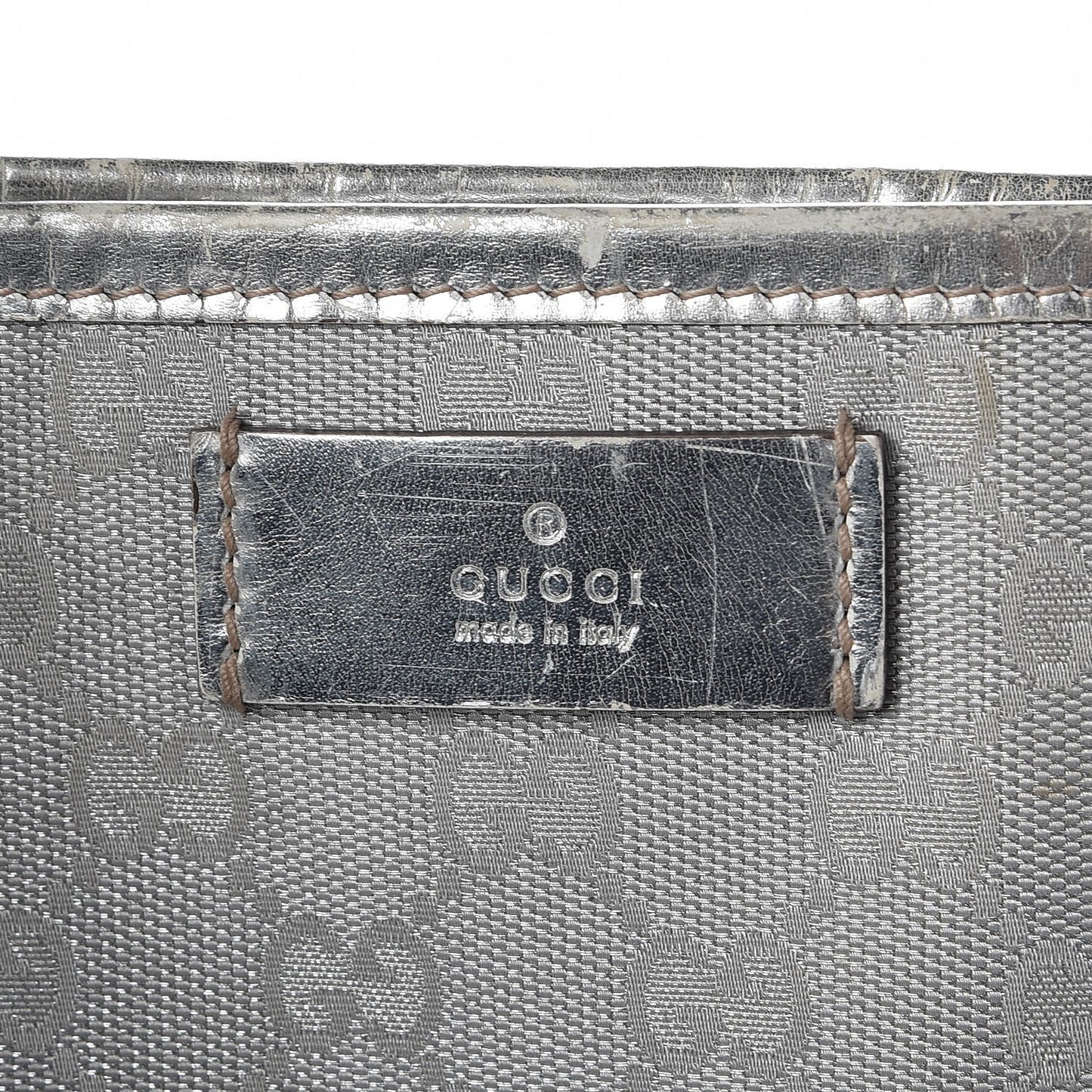 Metallic Monogram Travel Bag Silver