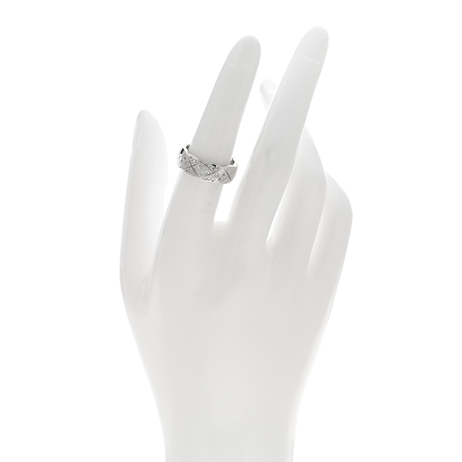 Chanel 18K White Gold Diamond Small Coco Crush Ring 53 6.5 2 of 4