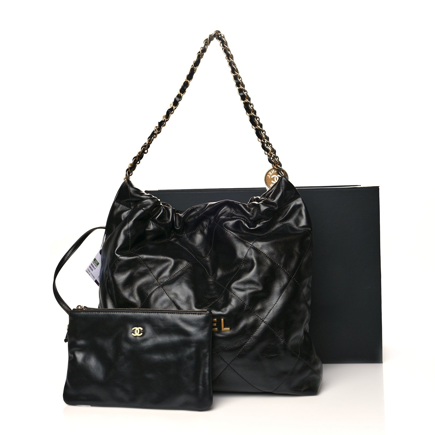 Chanel Shiny Calfskin Quilted Chanel 22 Black 11 of 11