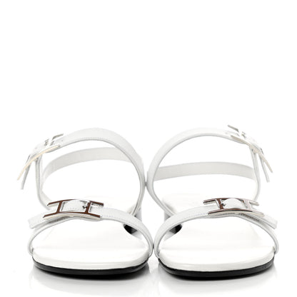 Hermes Calfskin Cristal Sandals 38 White 2 of 8