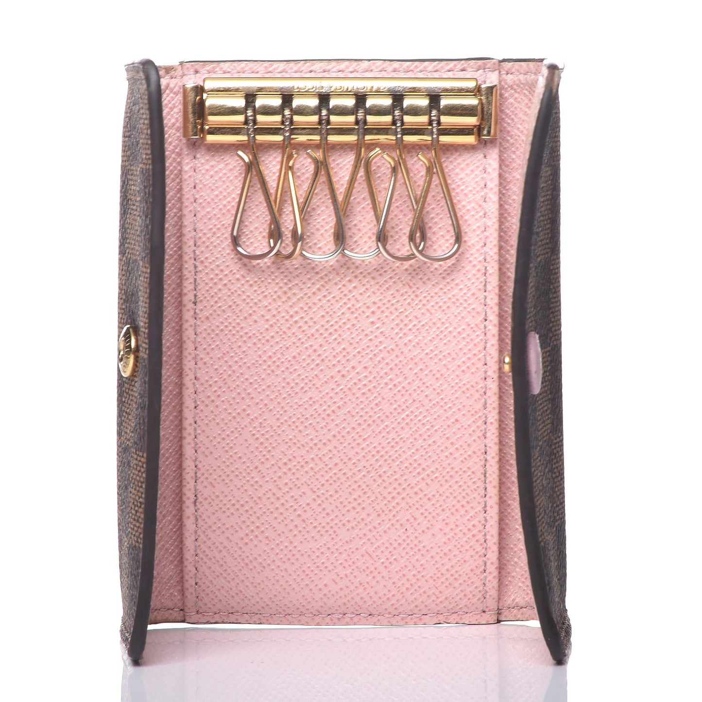 Damier Ebene Multicles 6 Key Holder Rose Ballerine