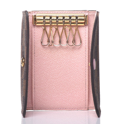Louis Vuitton Damier Ebene Multicles 6 Key Holder Rose Ballerine 14 of 15