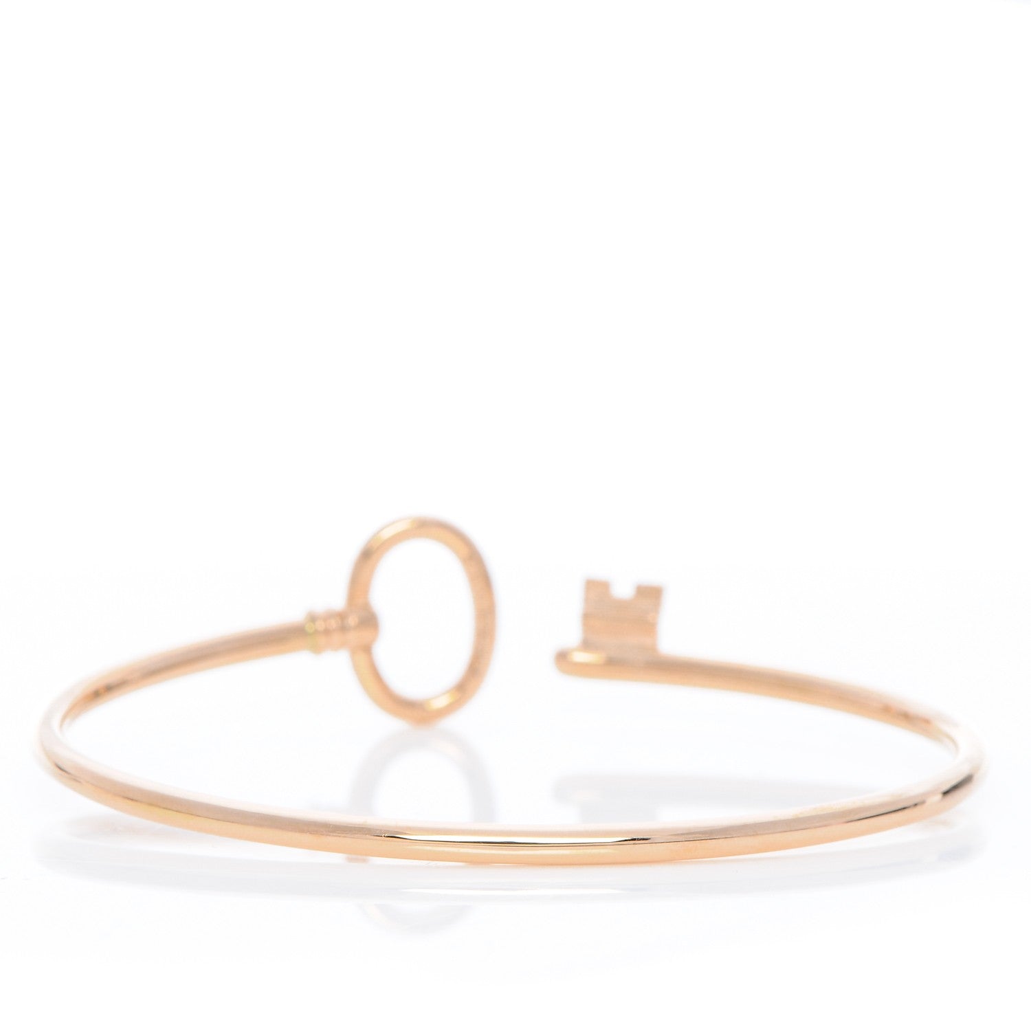 Tiffany 18K Rose Gold Keys Wire Bracelet 3 of 5