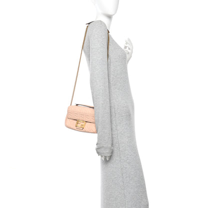 Fendi Nappa Small FF Embossed Midi Chain Baguette Light Rose 2 of 16