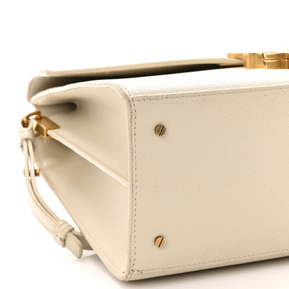 Saint Laurent Smooth Calfskin Medium Classic Monogram Cassandra Top Handle Crema Soft Rouge Legion 9 of 15