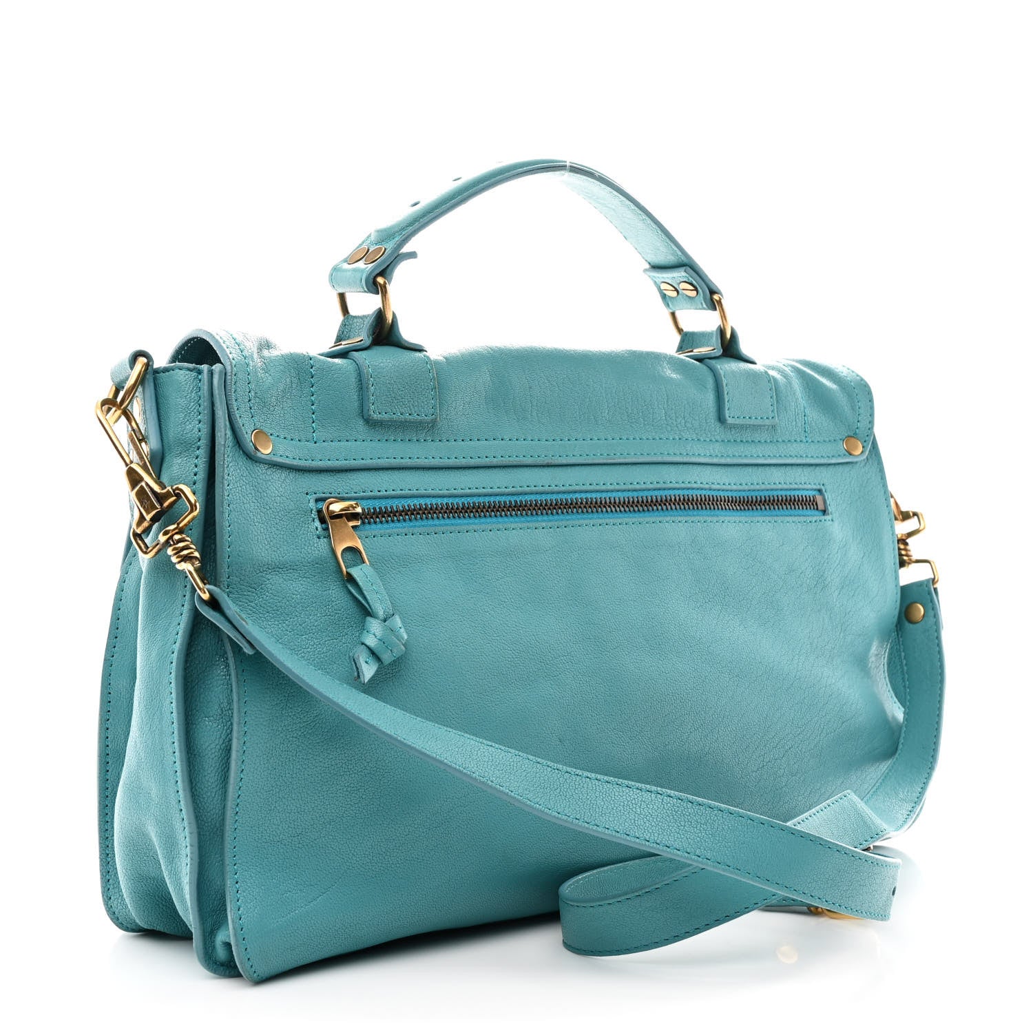 Proenza Schouler Lambskin Large PS1 Satchel Lagoon 3 of 12