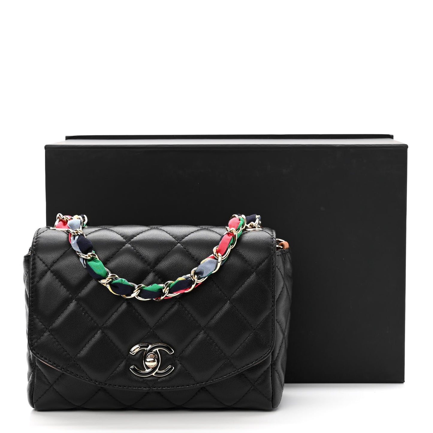 Lambskin Mixed Fibers Quilted Cocovado Flap Black