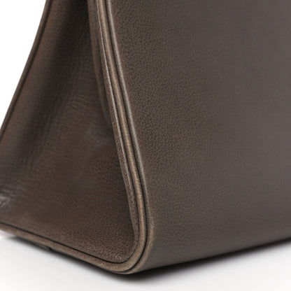 Delvaux Grained Calfskin MM Brillant Satchel Smoked Brown 10 of 11