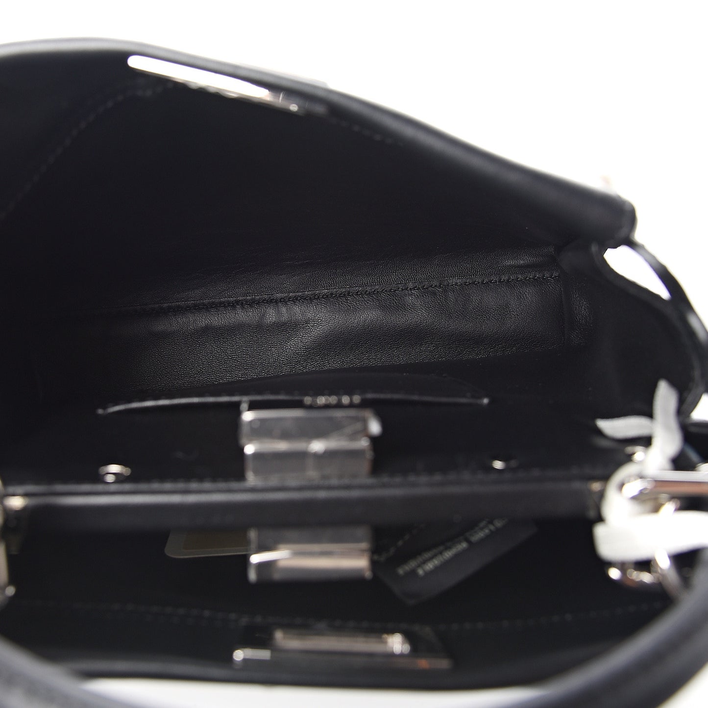 Vitello Seta Shiny Nappa Pearl Scallopped Studded Mini Peekaboo Iconic Satchel Black