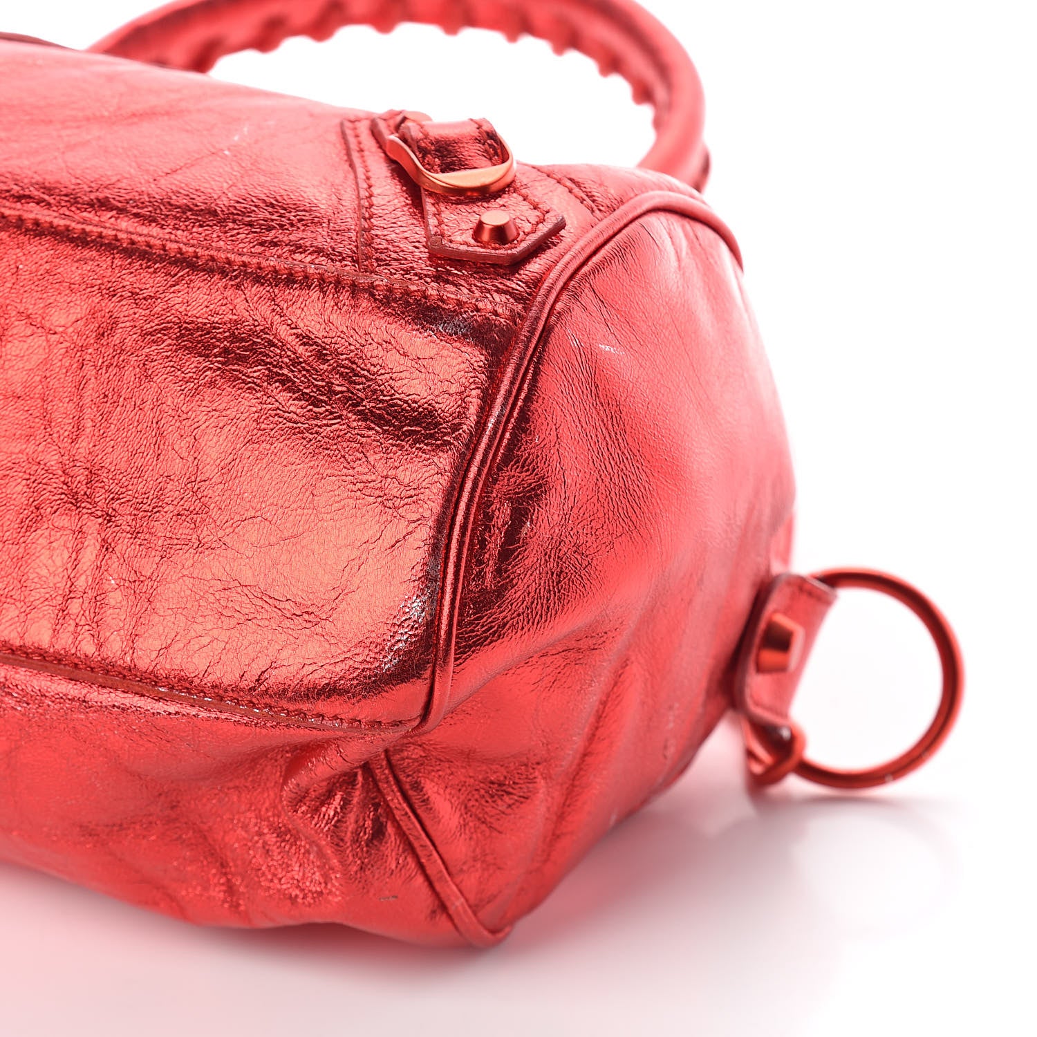 Balenciaga Metallic Agneau Classic Hardware Twiggy Red 12 of 12