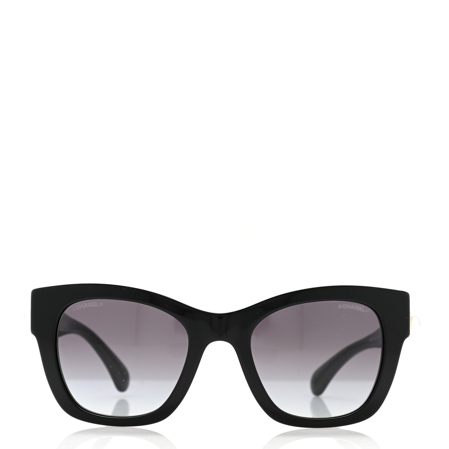 Acetate Square CC Heart Sunglasses 5478-A Black