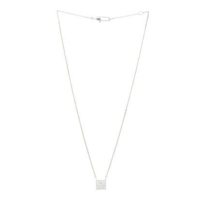 Gucci Sterling Silver Trademark Logo Square Pendant Necklace 2 of 3