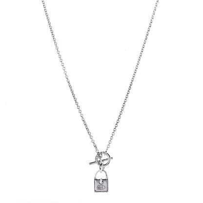 Hermes Sterling Silver Evelyne Charm Pendant Necklace 1 of 5