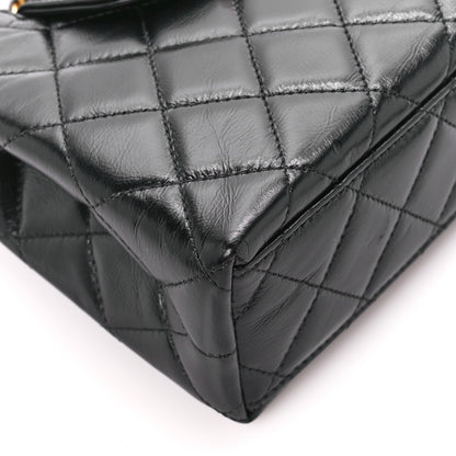 Chanel Shiny Aged Calfskin Quilted Nano Kelly Shopper Black 9 of 10