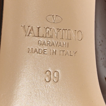 Valentino Garavani Patent Nappa Rockstud Ankle Strap 100mm Pumps 39 Brown Poudre 7 of 8