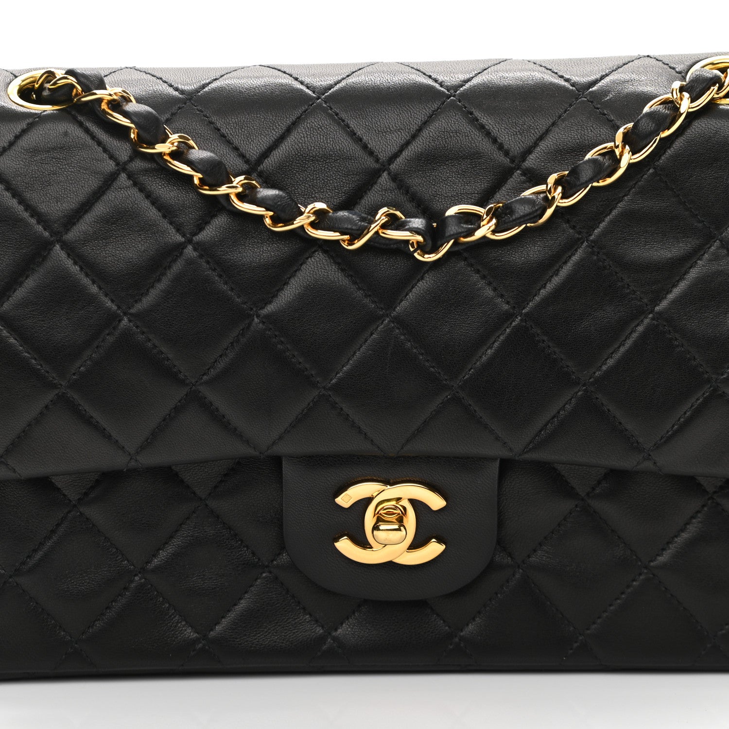 Chanel Lambskin Quilted Medium Double Flap Black 9 of 12