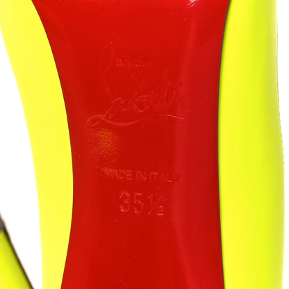 Christian Louboutin Calfskin Hot Chick 100 Pumps 35.5 Fluo Yellow 6 of 11