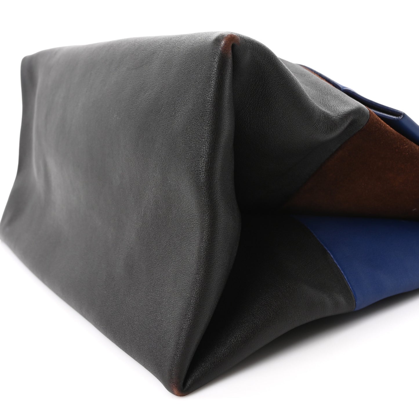Calfskin Suede All Soft Shoulder Bag Indigo