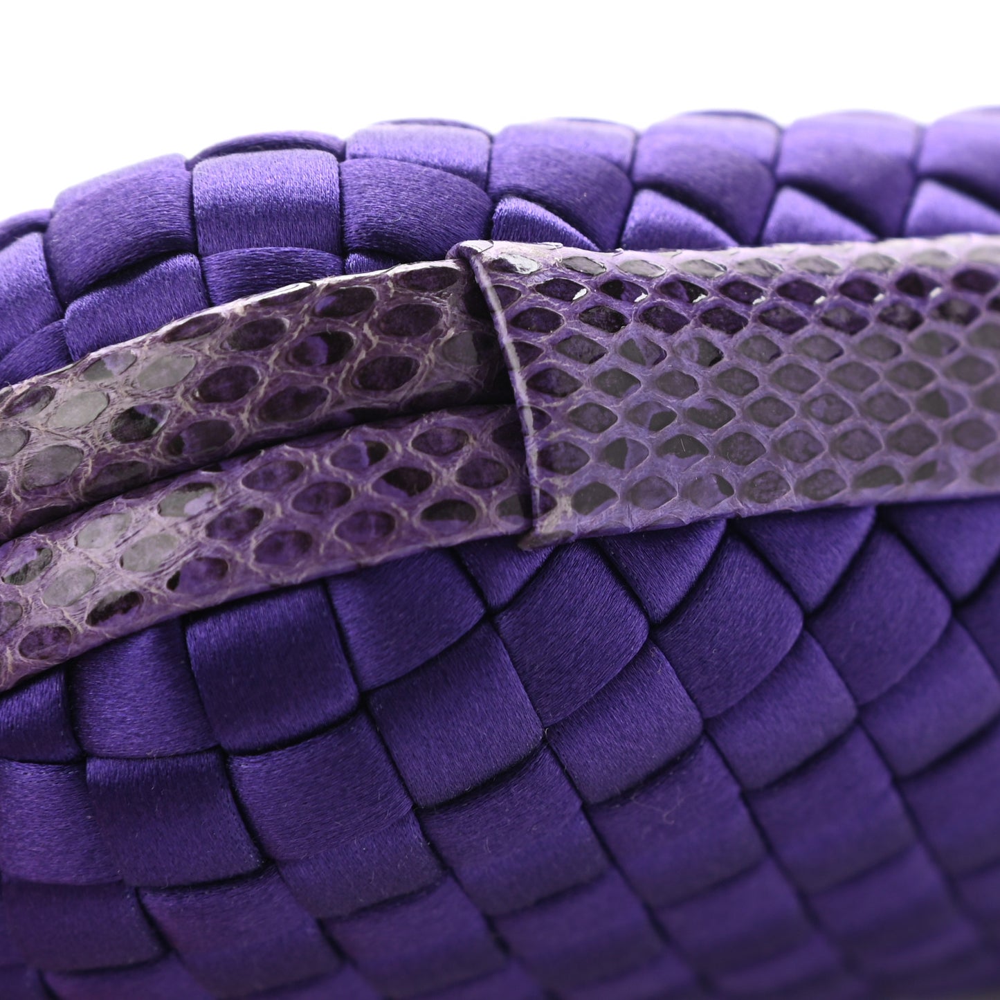 Satin Intreccio Impero Ayers Knot Clutch Purple