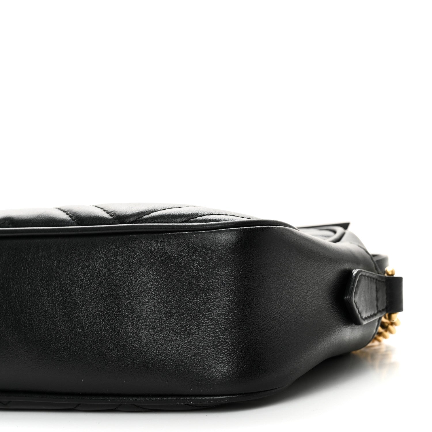 Gucci Calfskin Matelasse Small GG Marmont Chain Shoulder Bag Black 10 of 11