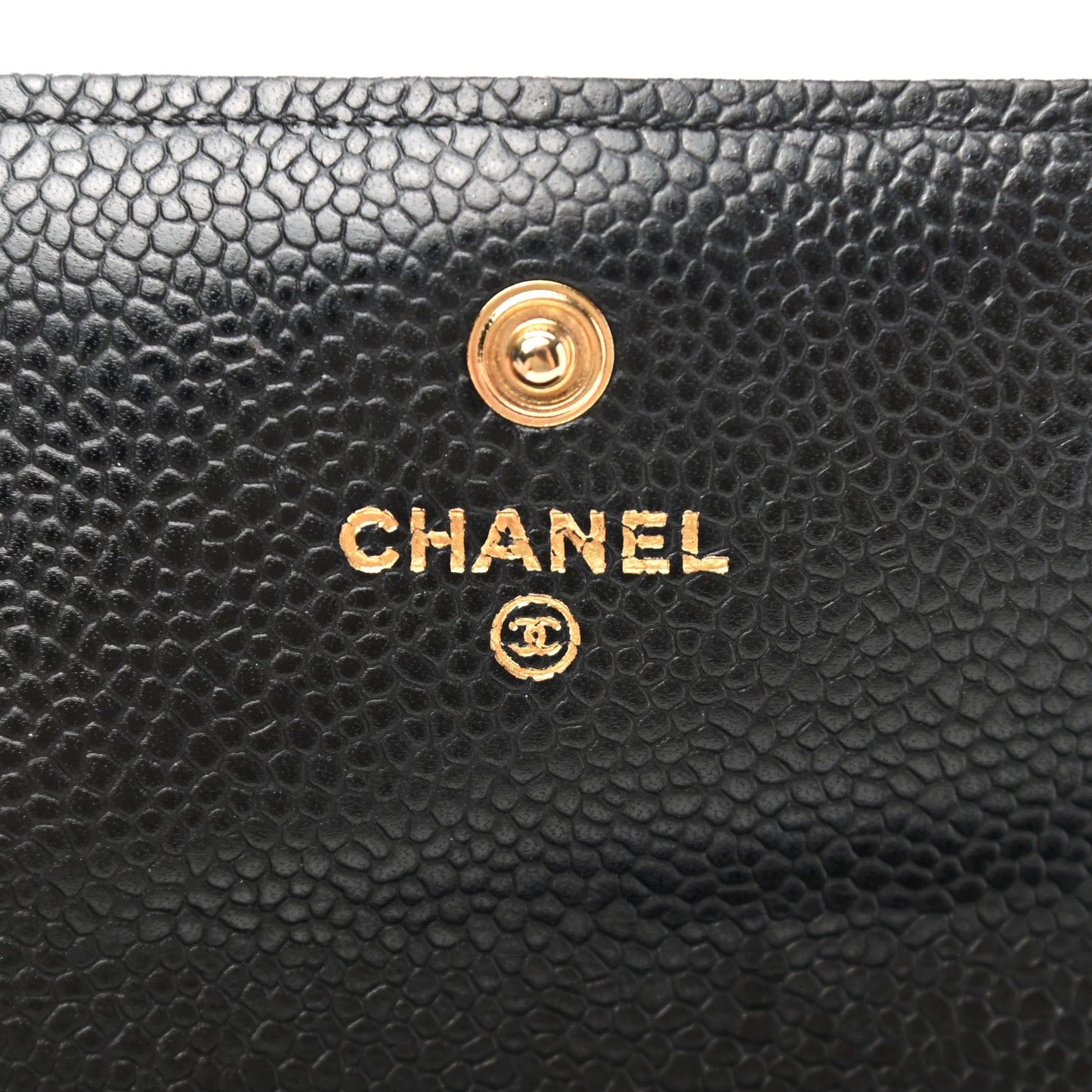 Caviar Quilted Large Gusset Flap Wallet Black