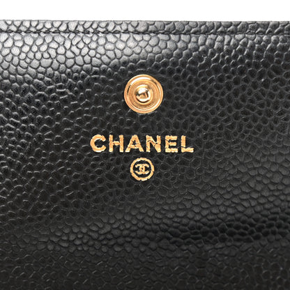 Chanel Caviar Quilted Large Gusset Flap Wallet Black 5 of 10