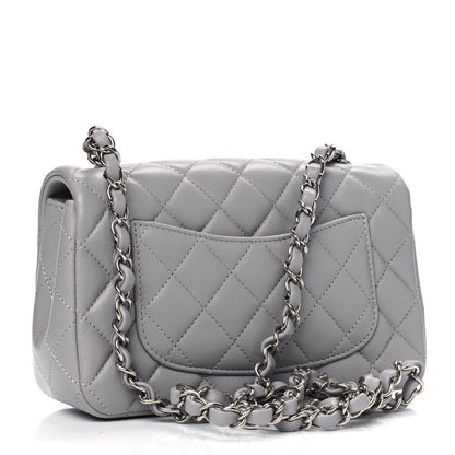 Chanel Lambskin Quilted Mini Rectangular Flap Grey 2 of 4