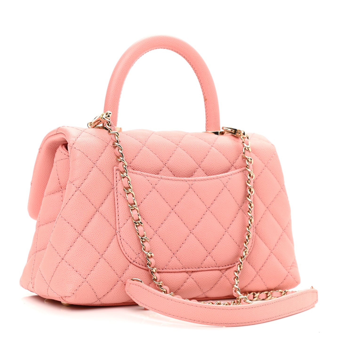 Caviar Quilted Mini Coco Handle Flap Pink