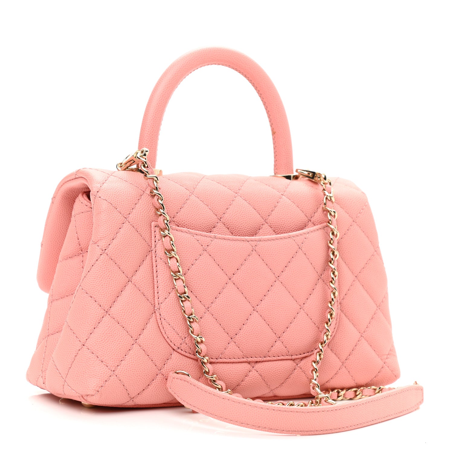 Chanel Caviar Quilted Mini Coco Handle Flap Pink 3 of 10