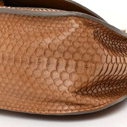 Chloe Snakeskin Calfskin Medium Marcie Satchel Dinghy Wood 10 of 11