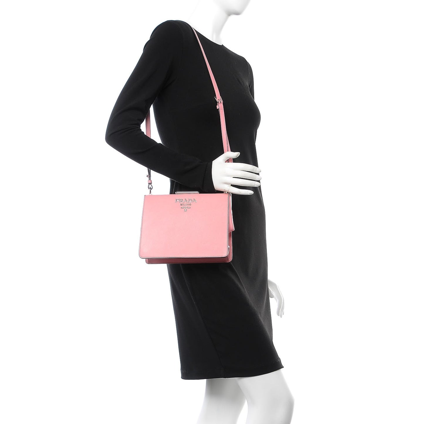 Saffiano City Calf Light Frame Bag Pink