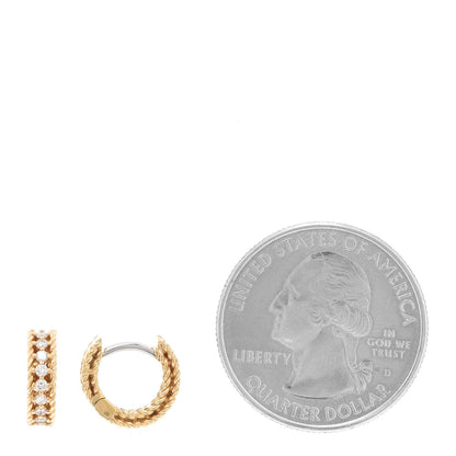 Roberto Coin 18K Yellow Gold Diamond Symphony Braided Huggie Hoop Earrings 2 of 4