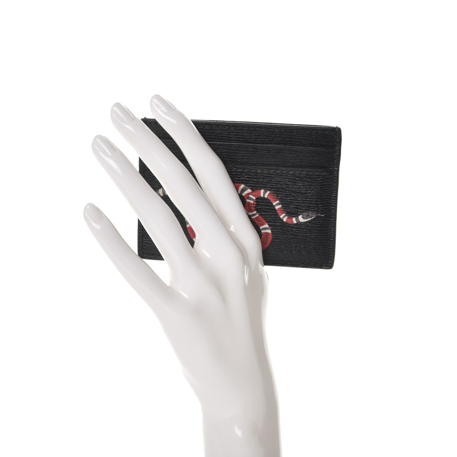 Gucci Calfskin Kingsnake Card Holder Black 2 of 6