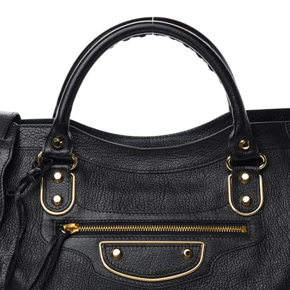 Balenciaga Chevre Gold Metallic Edge Hardware City Black 10 of 10